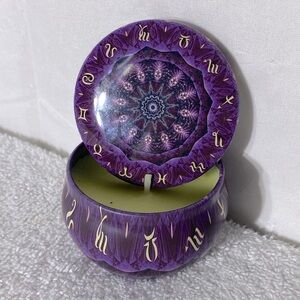 5/$35 Zodiac Spring Scented 2.5oz Soy Wax Candle In Tin With Lid NEW